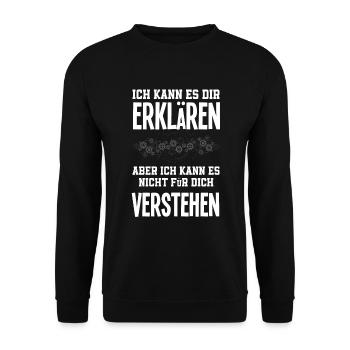 Lustiges Ingenieur Geschenke Geschenkidee - Unisex Pullover - Schwarz - Vorne - Alina (178cm) & Michal (187cm)
