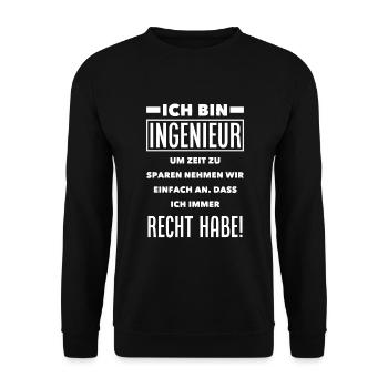 Lustiges Ingenieur Geschenke Geschenkidee - Unisex Pullover - Schwarz - Vorne - Alina (178cm) & Michal (187cm)