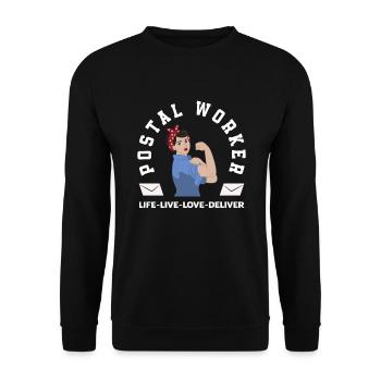Funny Letter Deliverer Post Post Gifts - Unisex Sweatshirt - black - Front - Alina (178cm) & Michal (187cm)