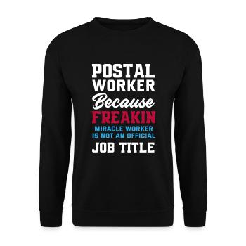 Funny Letter Deliverer Post Post Gifts - Unisex Sweatshirt - black - Front - Alina (178cm) & Michal (187cm)