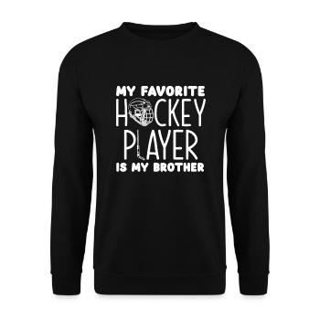 Lustiges Eishockey Hockey Geschenk Geschenkidee - Unisex Pullover - Schwarz - Vorne - Alina (178cm) & Michal (187cm)