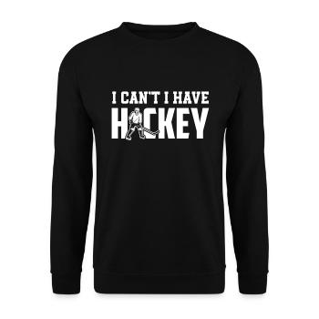 Lustiges Eishockey Hockey Geschenk Geschenkidee - Unisex Pullover - Schwarz - Vorne - Alina (178cm) & Michal (187cm)
