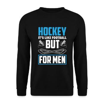 Lustiges Eishockey Hockey Geschenk Geschenkidee - Unisex Pullover - Schwarz - Vorne - Alina (178cm) & Michal (187cm)
