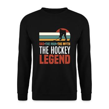 Lustiges Eishockey Hockey Geschenk Geschenkidee - Unisex Pullover - Schwarz - Vorne - Alina (178cm) & Michal (187cm)