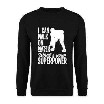 Lustiges Eishockey Hockey Geschenk Geschenkidee - Unisex Pullover - Schwarz - Vorne - Alina (178cm) & Michal (187cm)