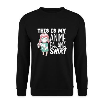 Funny Anime Gift - Unisex Sweatshirt - black - Front - Alina (178cm) & Michal (187cm)