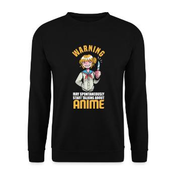Funny Anime Gift - Unisex Sweatshirt - black - Front - Alina (178cm) & Michal (187cm)