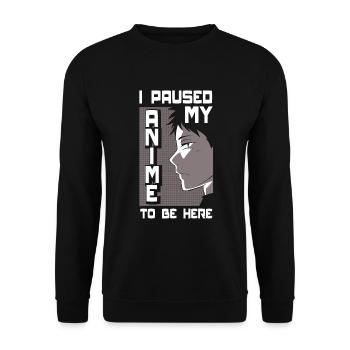 Funny Anime Gift - Unisex Sweatshirt - black - Front - Alina (178cm) & Michal (187cm)