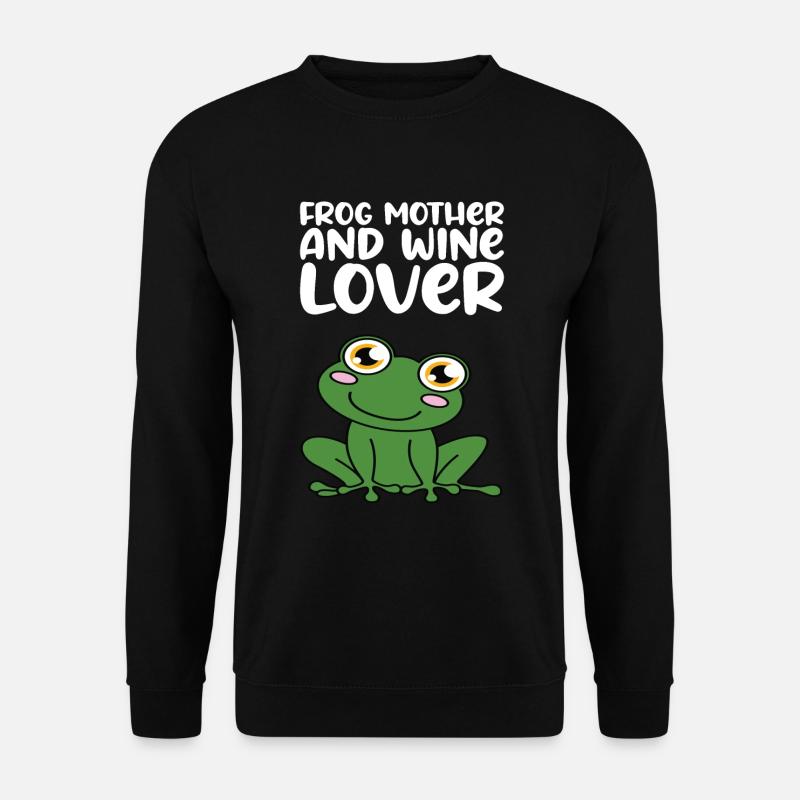 Froschmutter Und Weinliebhaber - Unisex Pullover - Schwarz