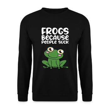 Frogs Because People Are Shit - Unisex Sweatshirt - black - Front - Alina (178cm) & Michal (187cm)