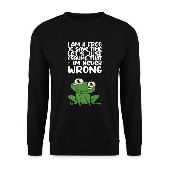 Ich Bin Ein Frosch - Unisex Pullover - Schwarz - Vorne - Alina (178cm) & Michal (187cm)