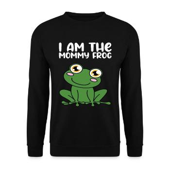 Ich Bin Der Mama-frosch - Unisex Pullover - Schwarz - Vorne - Alina (178cm) & Michal (187cm)