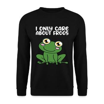 Je ne m’intéresse qu’aux grenouilles - Sweat-shirt Unisexe - noir - Devant - Alina (178cm) & Michal (187cm)