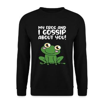 Ma grenouille et moi vous applaudissons - Sweat-shirt Unisexe - noir - Devant - Alina (178cm) & Michal (187cm)