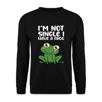 Je ne suis pas célibataire, j’ai une grenouille - Sweat-shirt Unisexe - noir - Devant - Alina (178cm) & Michal (187cm)
