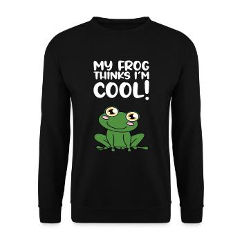 My Frog Thinks I'm Cool - Unisex Sweatshirt - black - Front - Alina (178cm) & Michal (187cm)