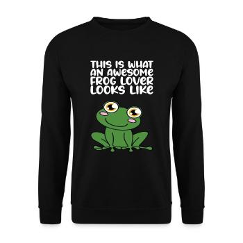 So Sieht Ein Fantastischer Froschliebhaber Aus - Unisex Pullover - Schwarz - Vorne - Alina (178cm) & Michal (187cm)