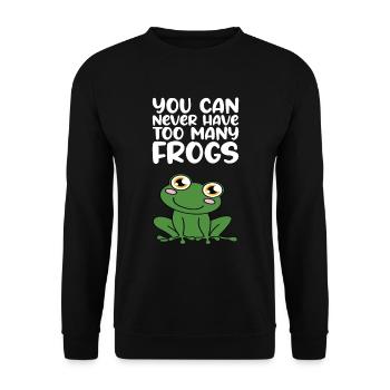 Man Kann Nie Zu Viele Frösche Haben - Unisex Pullover - Schwarz - Vorne - Alina (178cm) & Michal (187cm)