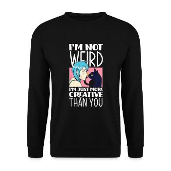 Funny Anime Gift - Unisex Sweatshirt - black - Front - Alina (178cm) & Michal (187cm)