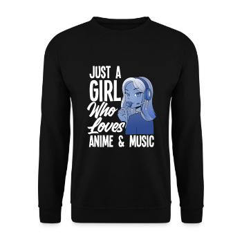 Funny Anime Gift - Unisex Sweatshirt - black - Front - Alina (178cm) & Michal (187cm)