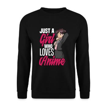 Funny Anime Gift - Unisex Sweatshirt - black - Front - Alina (178cm) & Michal (187cm)