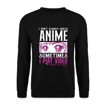 Funny Anime Gift - Unisex Sweatshirt - black - Front - Alina (178cm) & Michal (187cm)
