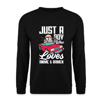Funny Anime Gift - Unisex Sweatshirt - black - Front - Alina (178cm) & Michal (187cm)