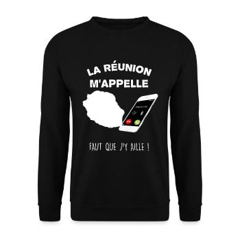L'Appel De La Réunion Mon Pays - Sweat-shirt Unisexe - noir - Devant - Alina (178cm) & Michal (187cm)
