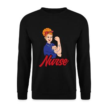 Nurse Nurse - Unisex Sweatshirt - black - Front - Alina (178cm) & Michal (187cm)