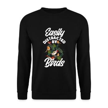 Vogel Liebhaber Vögel Vogelbeobachter Geschenk - Unisex Pullover - Schwarz - Vorne - Alina (178cm) & Michal (187cm)
