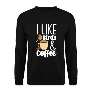 Vogel Liebhaber Vögel Vogelbeobachter Geschenk - Unisex Pullover - Schwarz - Vorne - Alina (178cm) & Michal (187cm)