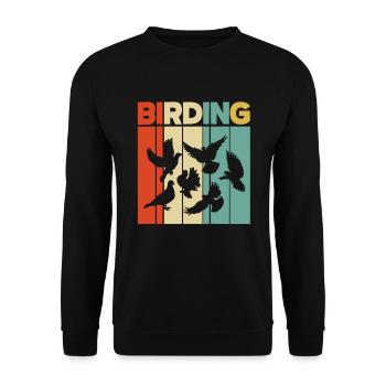 Vogel Liebhaber Vögel Vogelbeobachter Geschenk - Unisex Pullover - Schwarz - Vorne - Alina (178cm) & Michal (187cm)