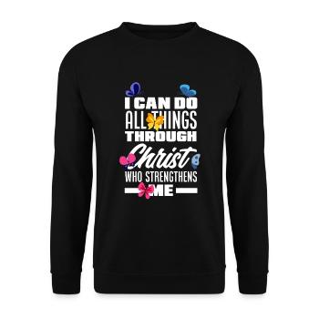 Jesus Christ Christ Religion Religious - Unisex Sweatshirt - black - Front - Alina (178cm) & Michal (187cm)