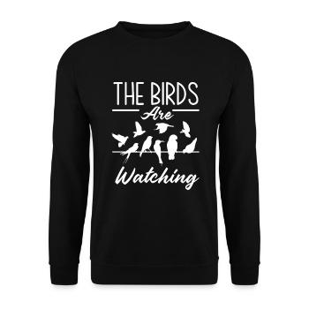 Vogel Liebhaber Vögel Vogelbeobachter Geschenk - Unisex Pullover - Schwarz - Vorne - Alina (178cm) & Michal (187cm)