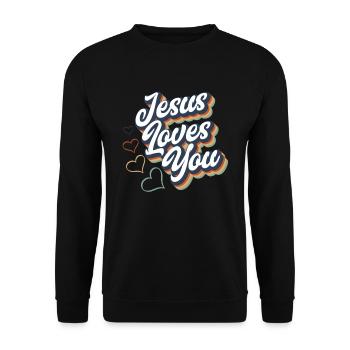 Jésus-Christ-Christ Religion Religieuse - Sweat-shirt Unisexe - noir - Devant - Alina (178cm) & Michal (187cm)