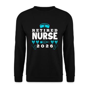 Krankenschwester Pfleger Krankenpfleger Rente - Unisex Pullover - Schwarz - Vorne - Alina (178cm) & Michal (187cm)
