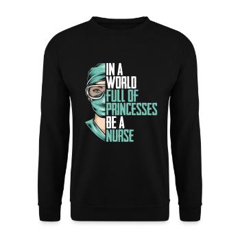 Nurse Nurse - Unisex Sweatshirt - black - Front - Alina (178cm) & Michal (187cm)