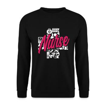 Nurse Nurse - Unisex Sweatshirt - black - Front - Alina (178cm) & Michal (187cm)