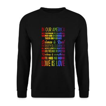 LGBT Pride LGBTQ Pride - Unisex Pullover - Schwarz - Vorne - Alina (178cm) & Michal (187cm)