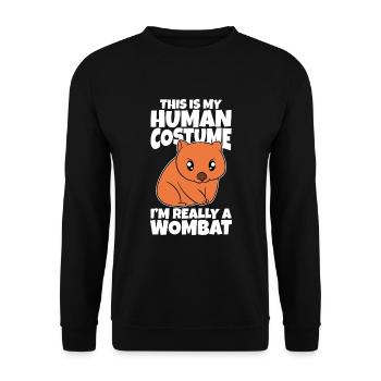 C’est mon costume humain, je suis vraiment un wombat - Sweat-shirt Unisexe - noir - Devant - Alina (178cm) & Michal (187cm)