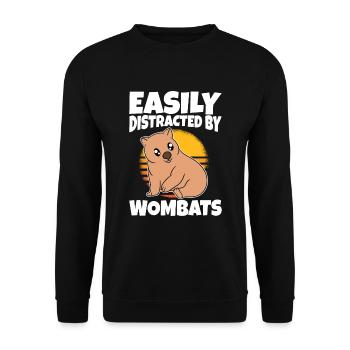 Easily Distracted By Wombats - Unisex Sweatshirt - black - Front - Alina (178cm) & Michal (187cm)