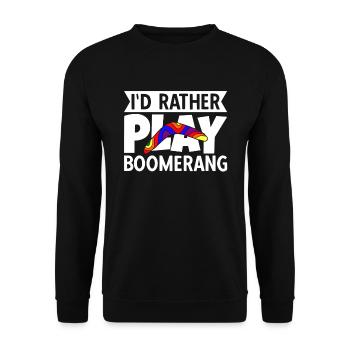 I'd Rather Play Boomerang - Unisex Sweatshirt - black - Front - Alina (178cm) & Michal (187cm)