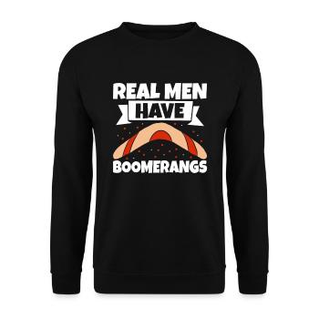 Real Men Have Boomerangs - Unisex Sweatshirt - black - Front - Alina (178cm) & Michal (187cm)