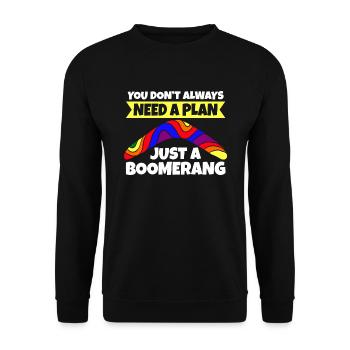 Juste un boomerang - Sweat-shirt Unisexe - noir - Devant - Alina (178cm) & Michal (187cm)