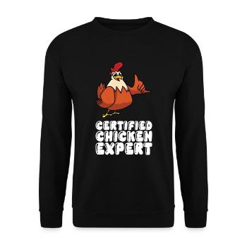 Expert certifié en poulet - Sweat-shirt Unisexe - noir - Devant - Alina (178cm) & Michal (187cm)
