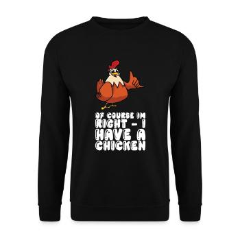 Bien sûr que j’ai raison, j’ai un poulet - Sweat-shirt Unisexe - noir - Devant - Alina (178cm) & Michal (187cm)