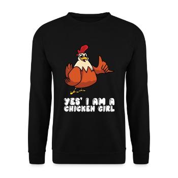 Oui, je suis une fille de poulet - Sweat-shirt Unisexe - noir - Devant - Alina (178cm) & Michal (187cm)
