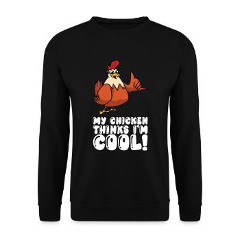 Mon poulet pense dans cool - Sweat-shirt Unisexe - noir - Devant - Alina (178cm) & Michal (187cm)