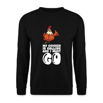 Mon poulet appelle et je dois partir - Sweat-shirt Unisexe - noir - Devant - Alina (178cm) & Michal (187cm)