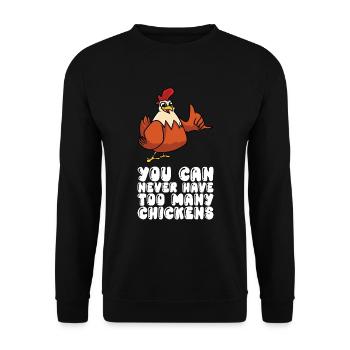 Vous ne pouvez jamais avoir trop de poulets - Sweat-shirt Unisexe - noir - Devant - Alina (178cm) & Michal (187cm)